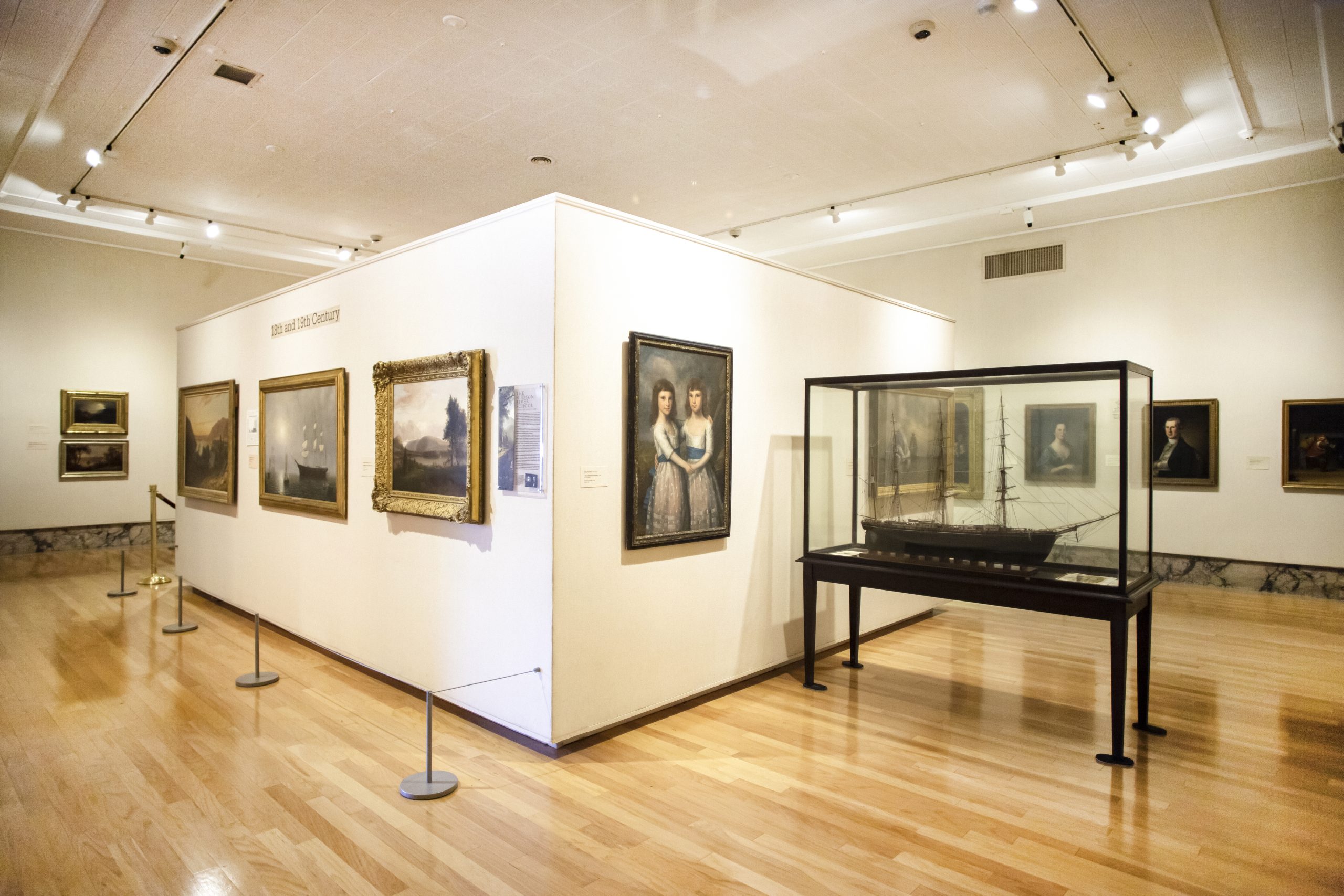 Portrait, landscape paintings, and model of a ship in the 18th Century Collection