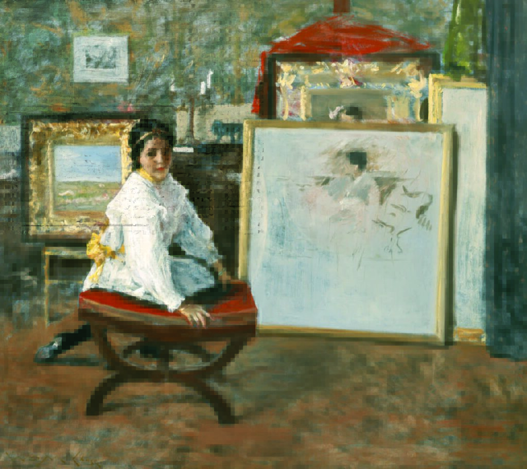 William Merritt Chase, Did You Speak to Me?, 1897, Oil on canvas, Museum purchase 1921. Located in the Watson Gallery, first level.