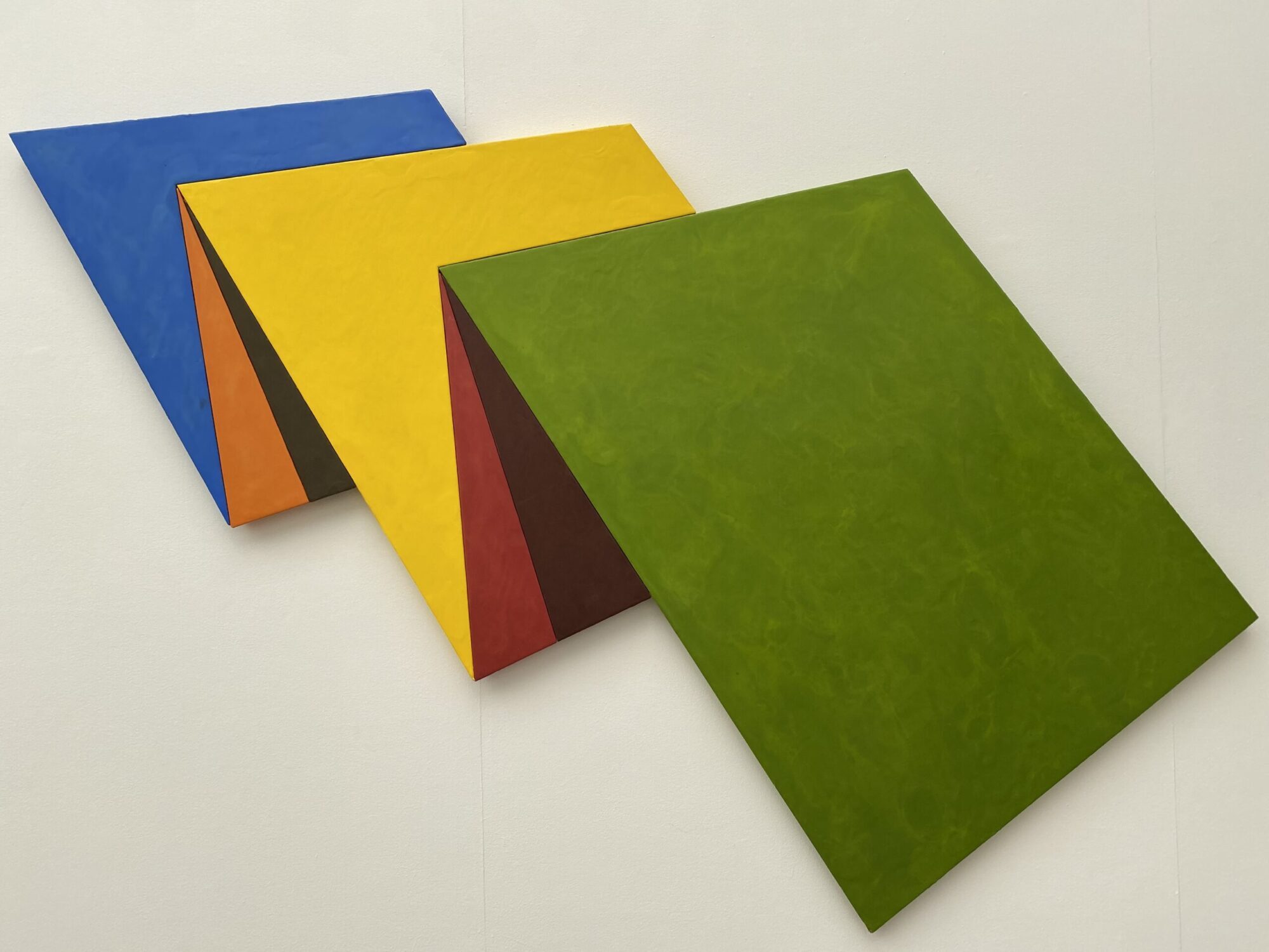 Five Panel Wave by Ron Davis Abstract wave artwork featuring blue, orange, yellow, red, and green panels by Rob Davis