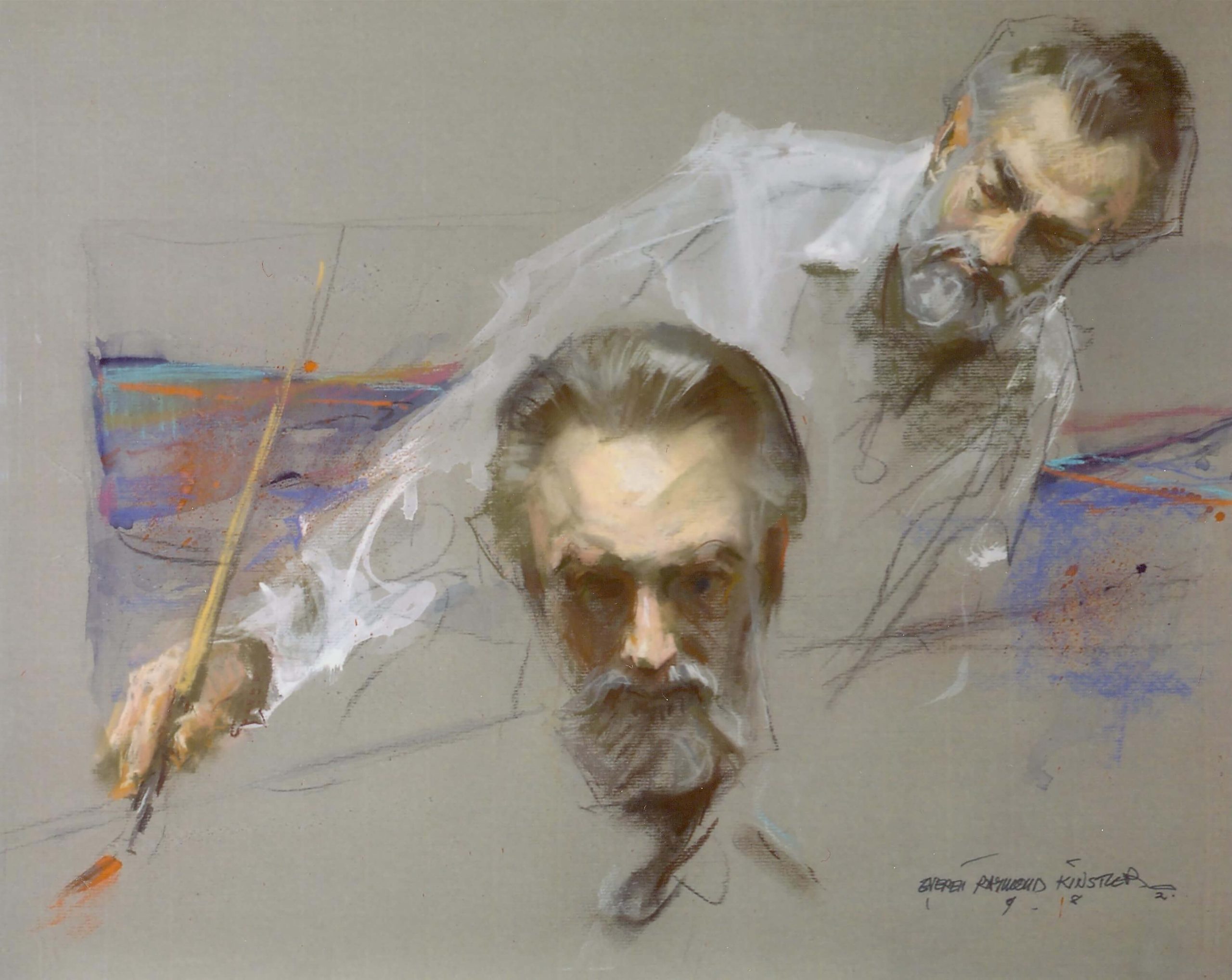 Painting of a man painting himself.