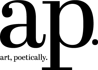 Black letters that say ap. art, poetically